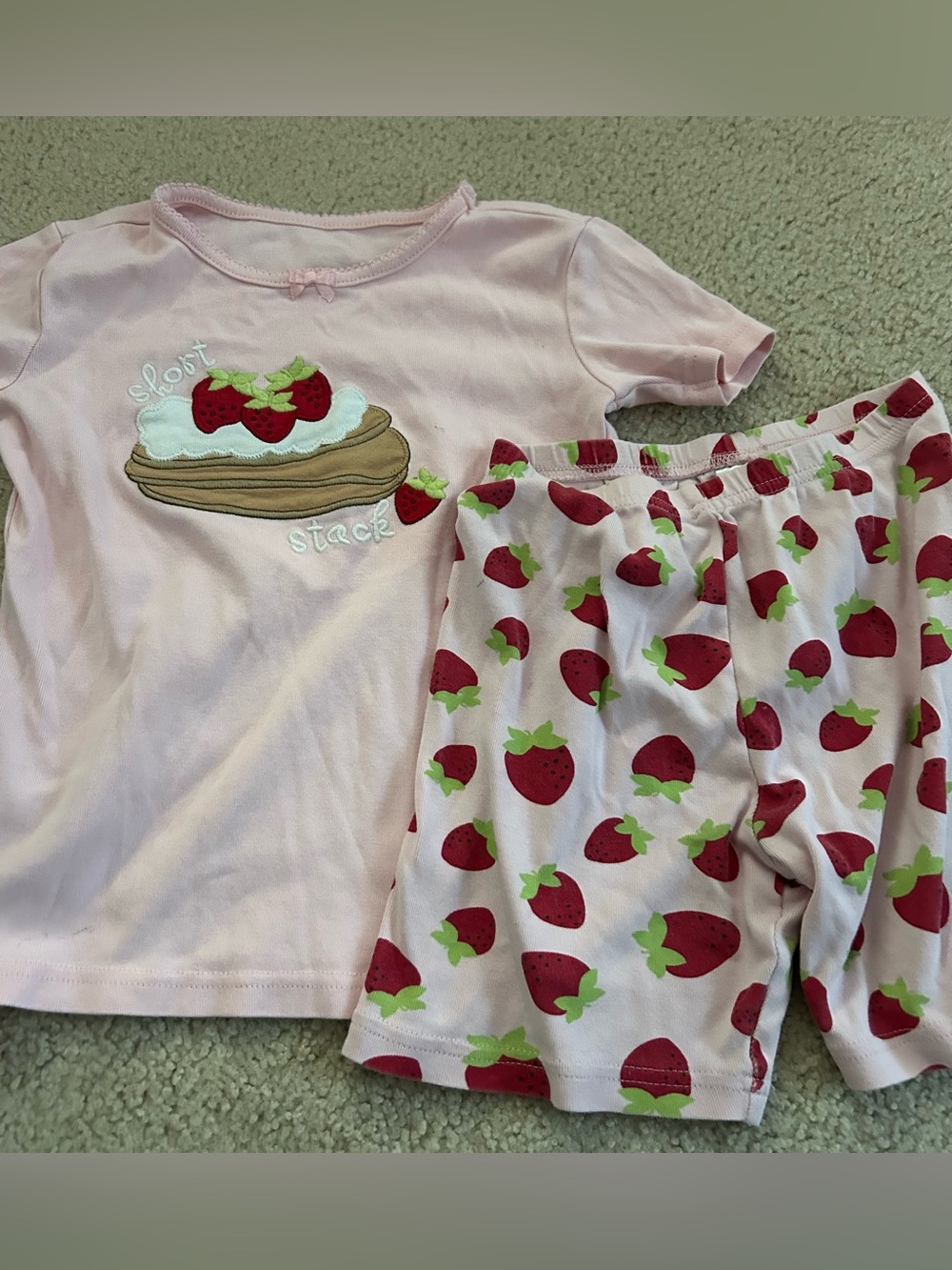 Vintage gymboree pancakes strawberry short pajama set size 8